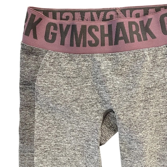 Gymshark Flex Low Rise Leggings, Charcoal Marl, Mallow Purple, Size XS - Picture 4 of 8